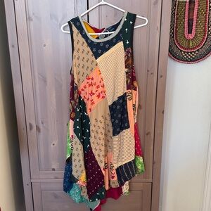 Boho Patchwork Dress With Pockets O/S Inca imports